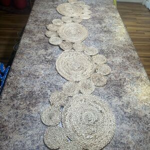 Anthropologie Woven Table Runner in Natural Beige